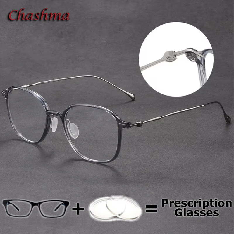 

Chashma Prescription Glasses Optical Women Titanium Ultra Light Round Myopia Lens Multifocal Progressive Men Fashion Spectacles