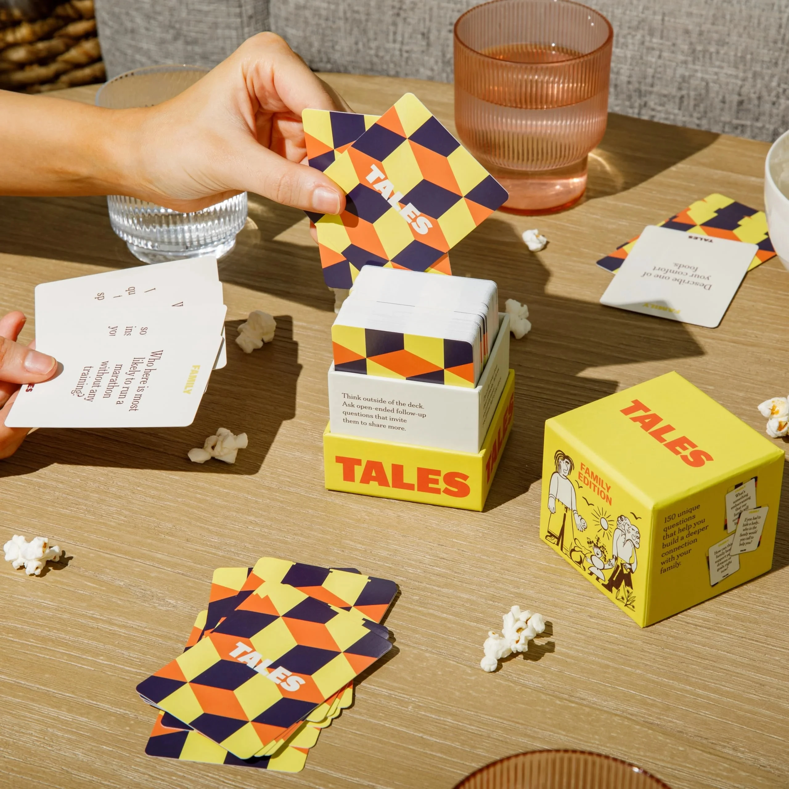 

Family Edition 150 Conversation Cards for Adults, Family Game Night, Dinners, and Gatherings, Prompts for Meaningful Connections