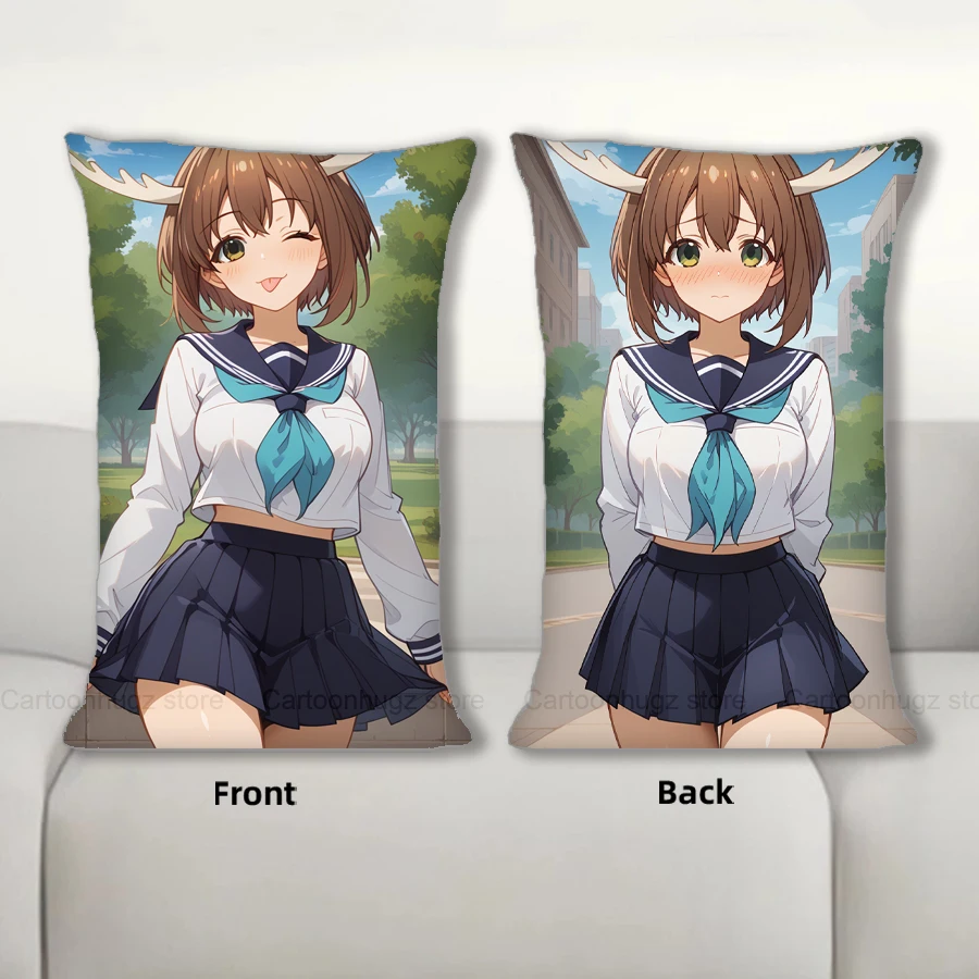 

R18+ Dakimakura Anime Shikanoko Noko Pillow Cover Sofa Cushion Double-side Print Throw Pillow Case 40X60cm