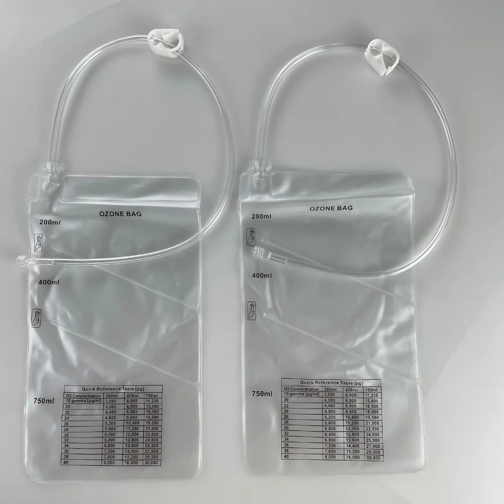 Durable 200ml 400ml 750ml 3 chambers ozone bags for rectal insufflation therapy