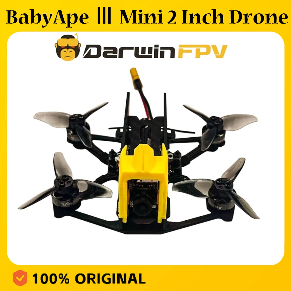 

DarwinFPV BabyApe Ⅲ Mini 2-дюймовый FPV-дрон ELRS 2.4G для фристайла с бесщеточными двигателями, совместимый с аналоговыми видеопередатчиками VTX, Walksnail Avatar VTX, DJI O4 Air Unit