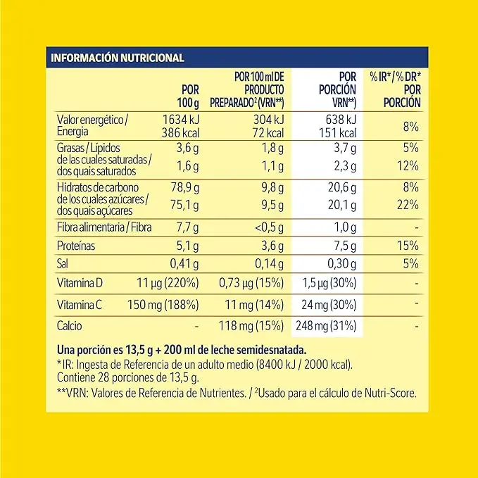 NESTLE NESQUIK Cacao instantáneo sin gluten bote 390 g- Pack 2 Unidades