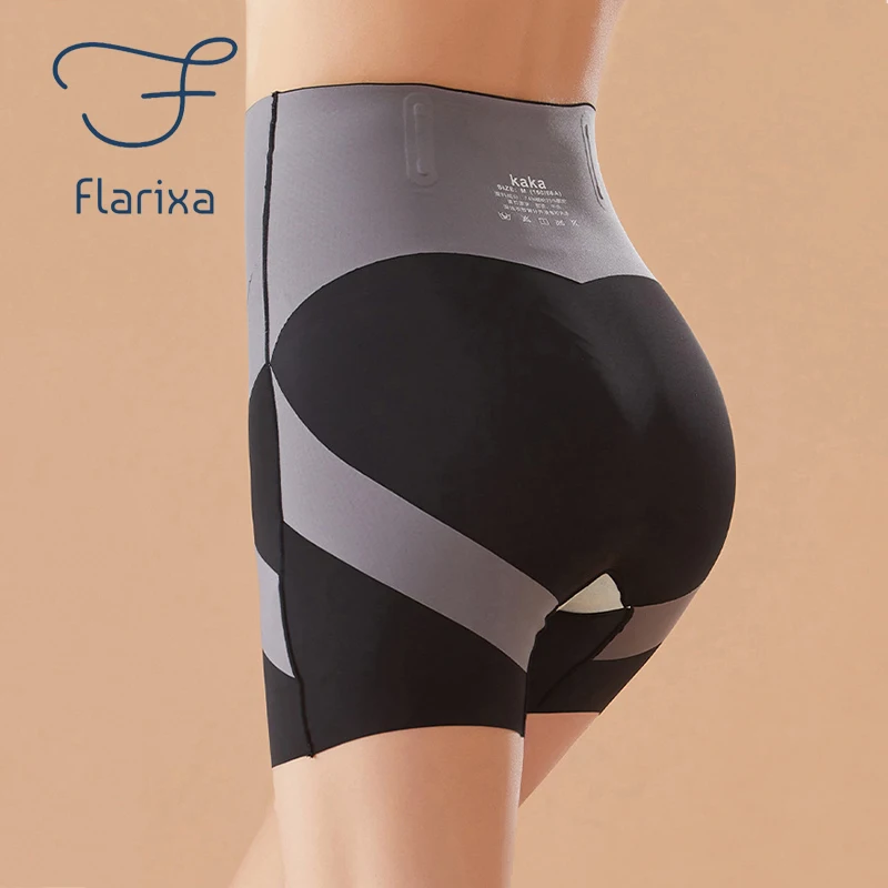 Flarixa Seamless High Waist Boxer For Women Belly Control Panties Hips Lift Body Shaper Tummy Slimming Underwear Safety Pants