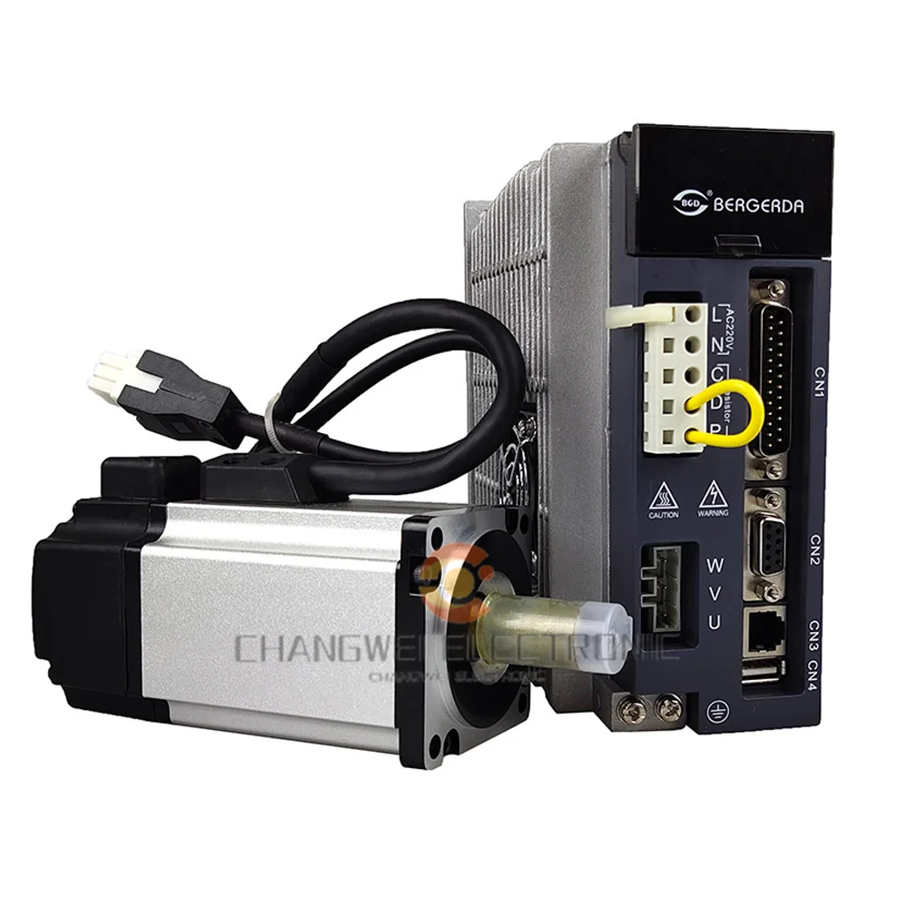 CNC 4-Axis Combination Kit,1* ddcsv3.1 Offline CNC Controller+4*750w AC Servo Motor Kit Z-Axis With Brake+2* 75W Power Supply