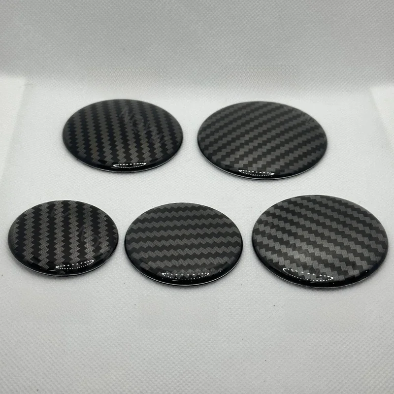 Autocollants 3D en Fiber de carbone pour capuchons centraux de roue de voiture, 4 pièces/ensemble, 45mm 50mm 56mm 60mm 65mm, autocollants de couverture de jante de voiture, accessoires