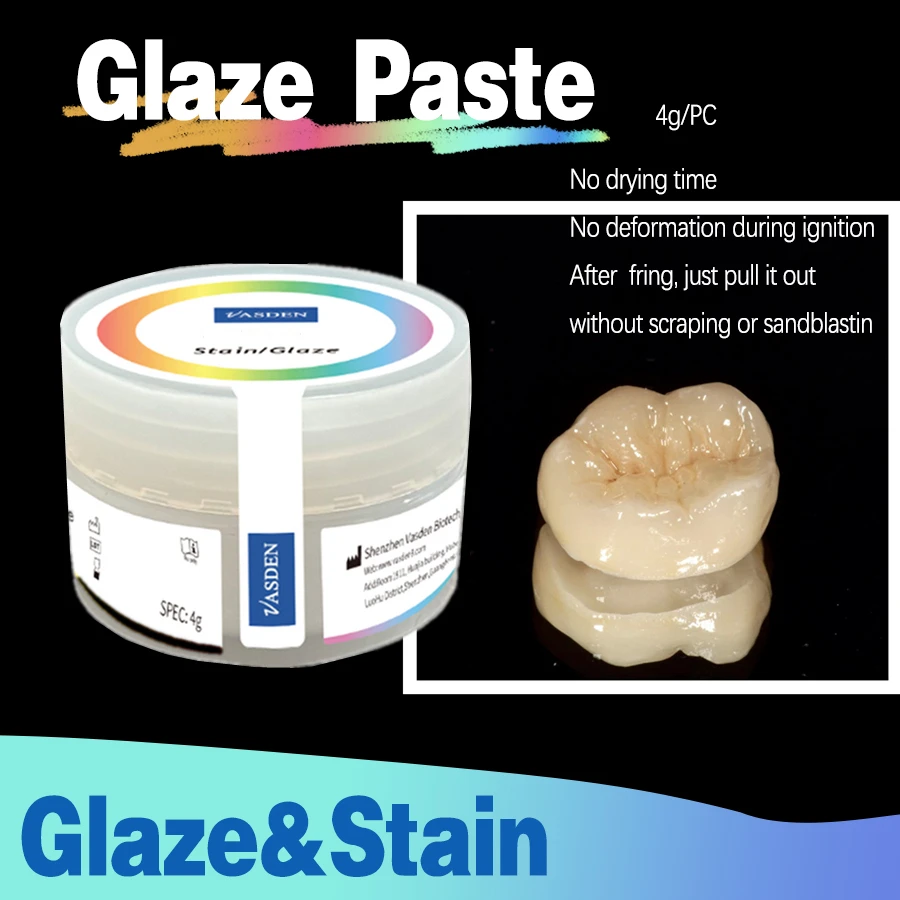 Glaze Paste Dental Supplies Lab Material Ceramics Staing and Glazing Paste CAD CAM For Zirconia E-max Teeth