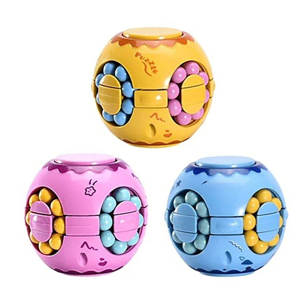 Cube de Puzzle de haricots magiques rotatifs, Gyro Fidget, jouet Spinner, boule 3D, anti-stress, bouts des doigts, jeux de qi, cadeau pour enfant, adulte et adolescent