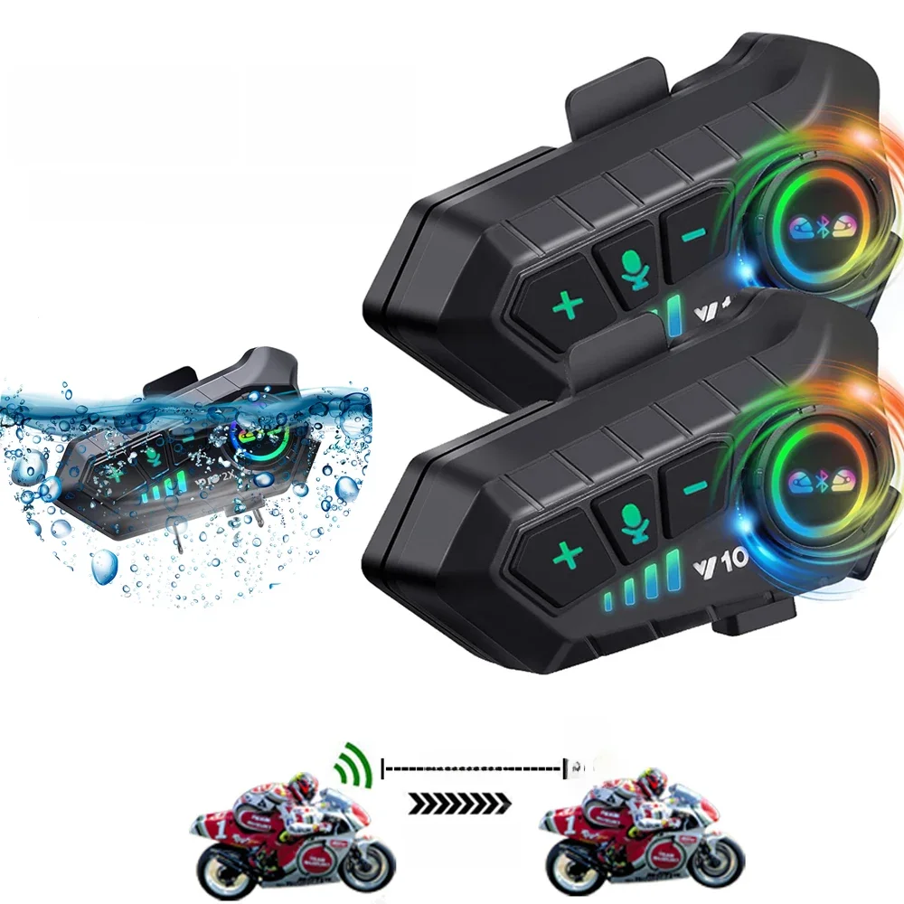 Kebidumei YP10 2X sans fil Bluetooth5.3 casque de moto Interphone casque étanche 300 m Intercomunicador haut-parleur écouteur