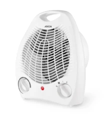 Electric heater JOCCA with 2000W power. Hot and cold air fan. White portable thermofan. Winter stove for heating the house quickly and without taking up much space