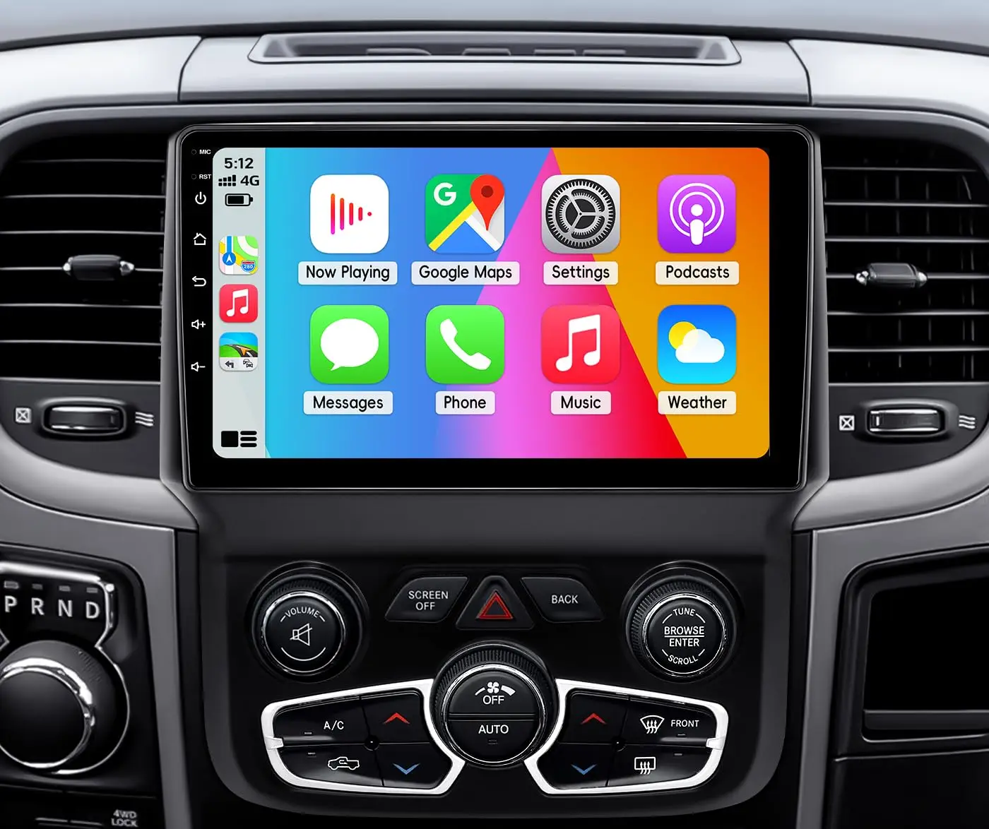 2+64G/4+64G Car Radio Stereo for 【Dodge RAM 1500 2500 3500 2013-2018 Automatic AC】 Android 13 Touch Screen Radio Upgrade with Wireless CarPlay Android Auto Bluetooth GPS Navigation