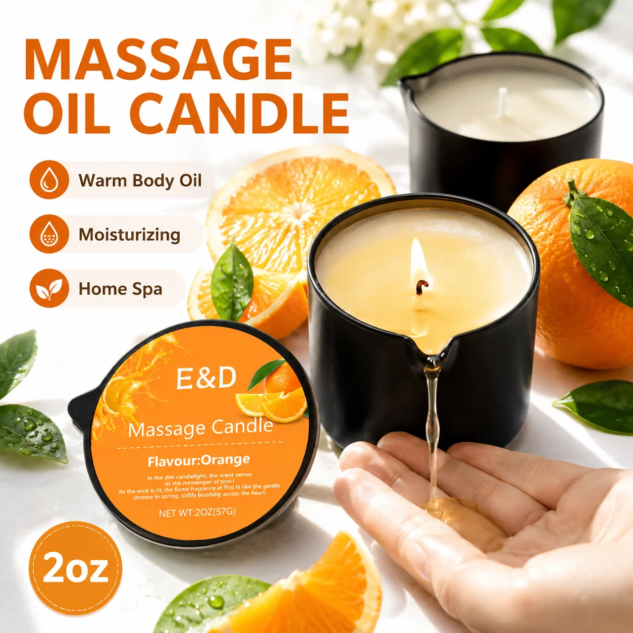 เทียนน้ำมันนวดตัวกลิ่นส้ม 2 ออ - Massage Candle Melting บทวิจารณ์และราคา