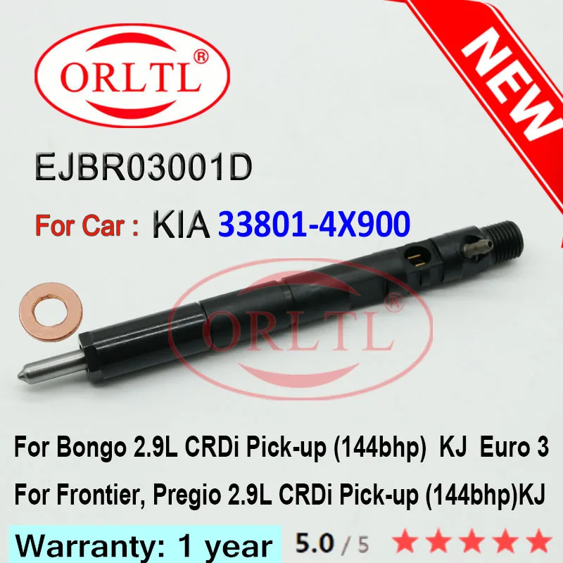 EJBR03001D 33800-4X900 CRDI Diesel Fuel Injector 33800 4X900 338004X900 for Delphi KIA BONGO III 2.9L CRDi Pick-up (144bhp)