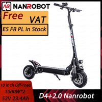 (In stock)Nanrobot D4+2.0 10inch 52v Adult Electric Scooter With Seat Foldable Off Road Tire Electric Kick Scooter E-Scooter