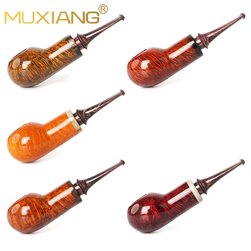 MUXIANG Apple Cavity Tobacco Pipe Heather Wood Pipe Cumberland Pipe Mouth 3mm Pipe Contains Cavity Large Chamber Briar pipe