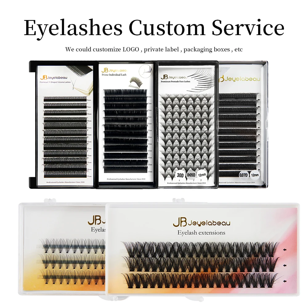 Prviate Logo Brown YY Design Eyelashes Extensions 3DW 4DW 5DW Lashes Custom Classical Individual Fake Eyelash 7-18mm Volume Fans