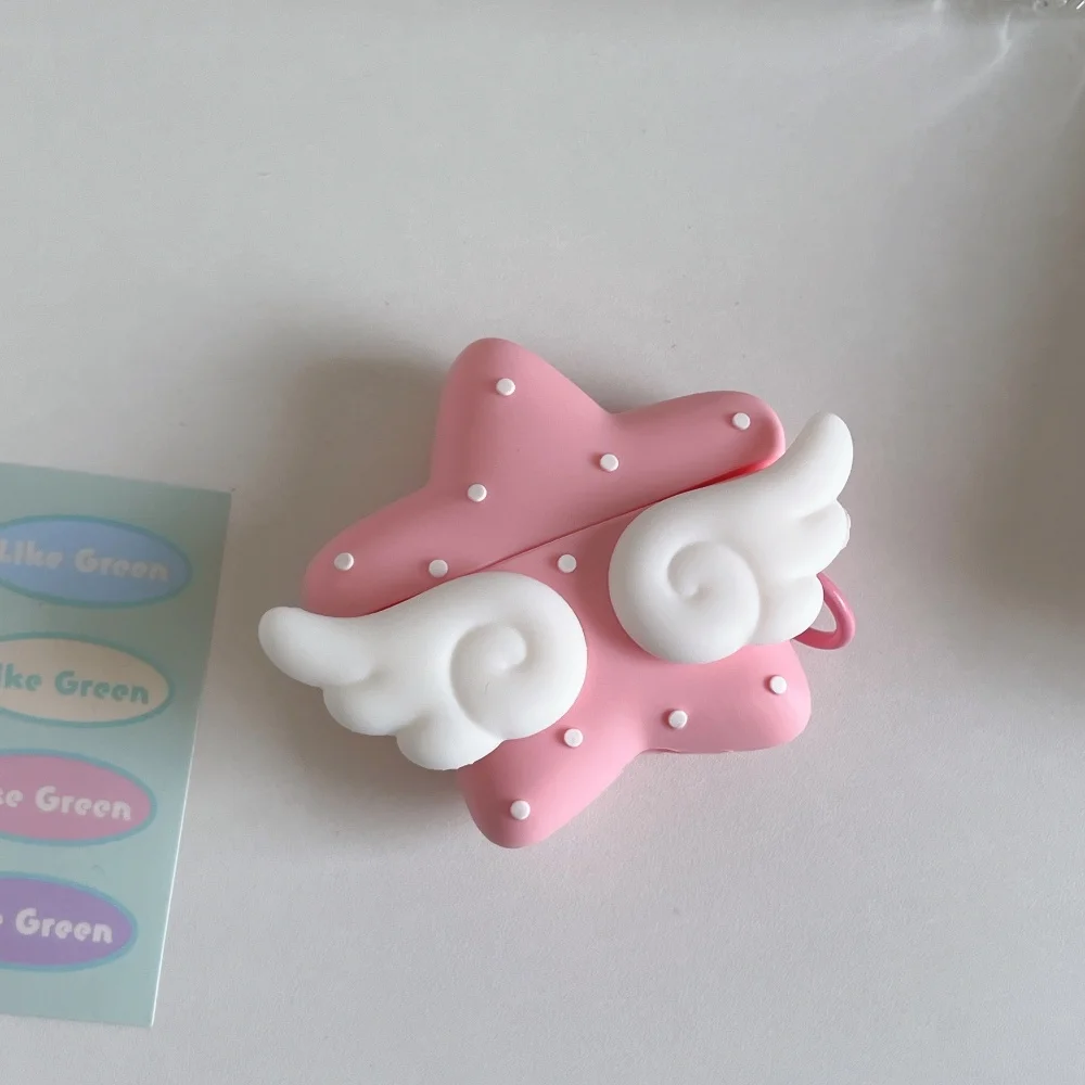 

Cute Angel Star Small Wing Earphone Case, Suitable for AirPods Pro 2/Pro 3/AirPods 4/3 New Model Shockproof Earphone Case