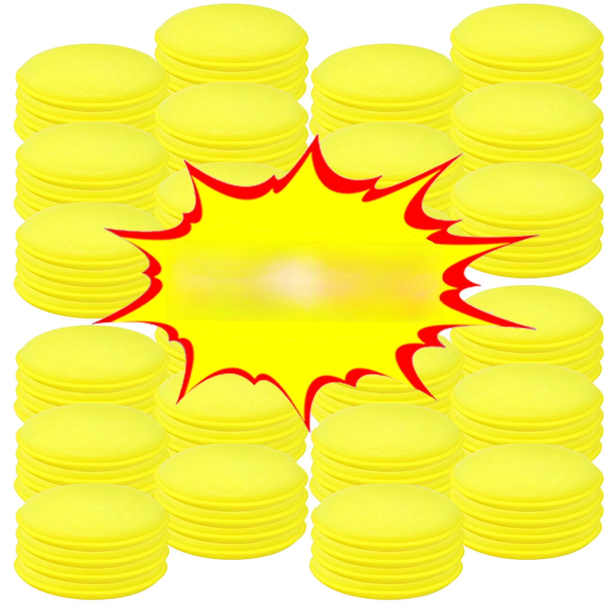 Applicateur d'éponges de polissage en mousse pour épilation de voiture, tampons de lavage de détail, éponge douce de cire, outil de nettoyage pour enlever la poussière, 50/100 pièces