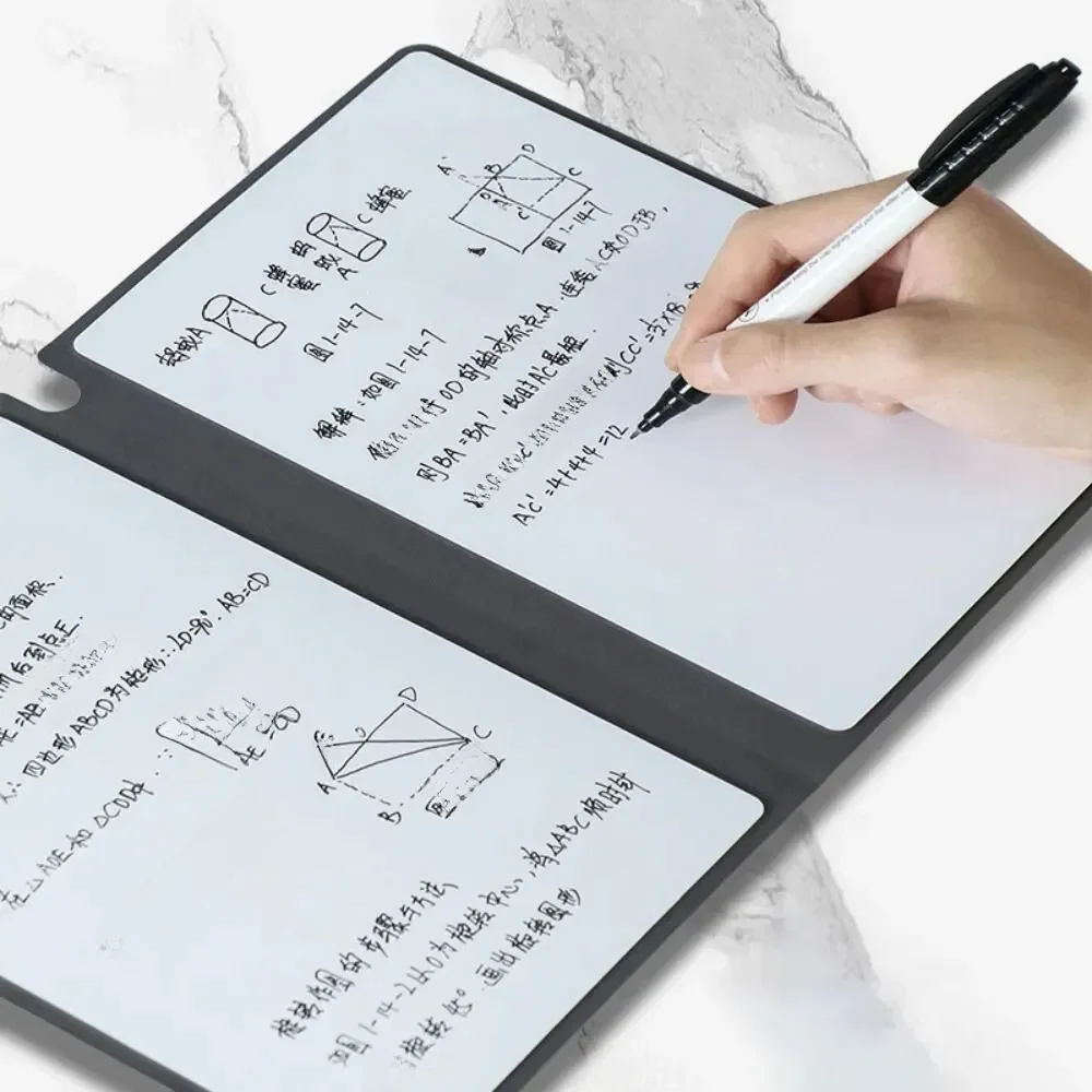 Ensemble de bloc-notes en cuir réutilisable pour tableau blanc, stylo effaçable, gril, licence hebdomadaire, portable, bureau, 1 pièce