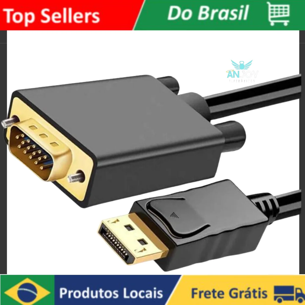 Cabo Adaptador/conversor Displayport Macho X Vga Macho