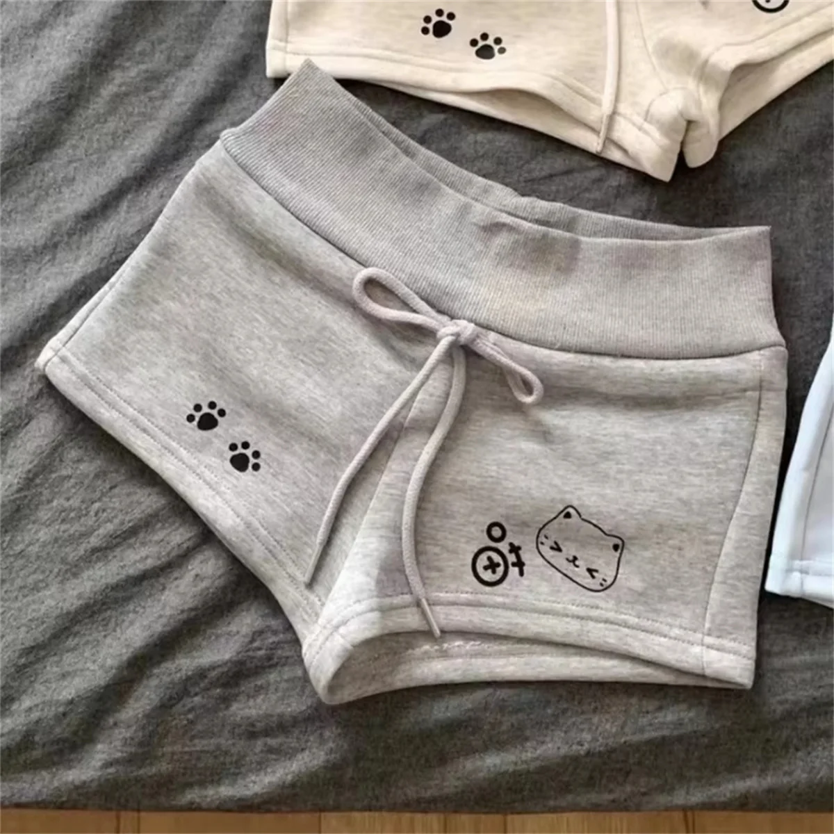 Damen-Shorts mit Kawaii-Bär-Aufdruck, japanischer süßer Sommer-Casual-Harajuku-Stil, elastische Taille, Damenhose, modische Shorts für Damen, Y2K – Detail 5