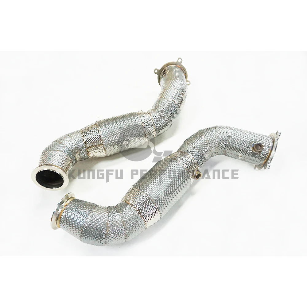 KUNGFU PERFORMANCE SS304 3.5'' Exhaust Catless Downpipe For 2018+ MC LAREN 720S 765LT Free Flow Front Pipe