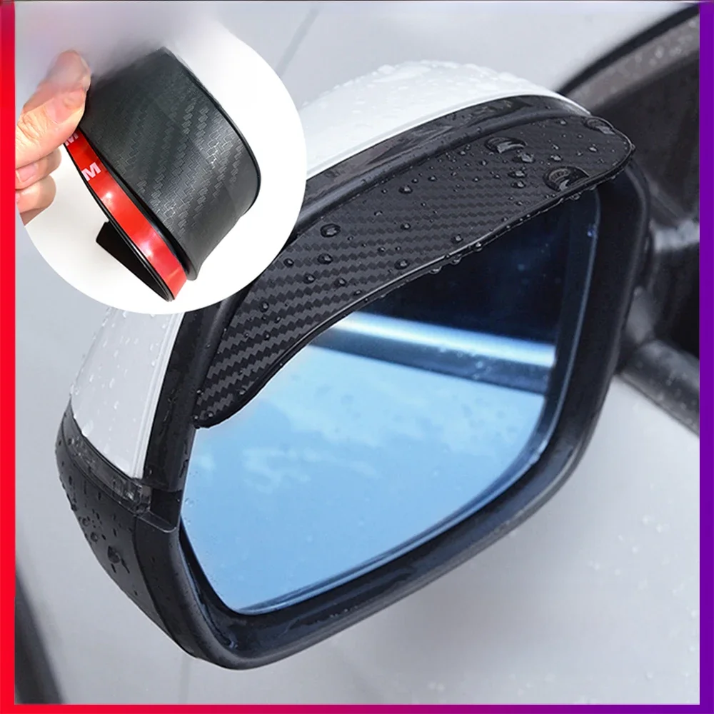 Samochodowe lusterko wsteczne Deszcz Brwi Włókno węglowe Osłona przeciwsłoneczna Osłona przeciwsłoneczna Clear Vision Deszcz Auto Mirror Organizer Akcesoria — zdjęcie 2