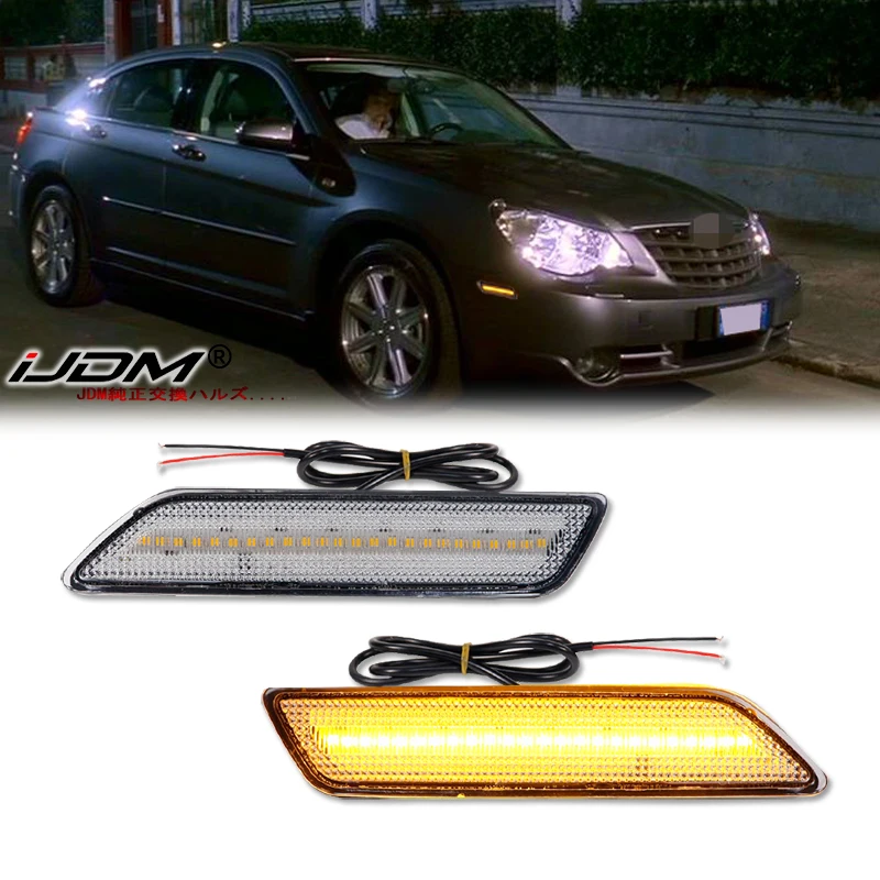 

For Chrysler Sebring Sedan 07-10 Convertible 08-10 Front Bumper Reflector Light Amber Fender Flare Side Marker Lights CH2550128