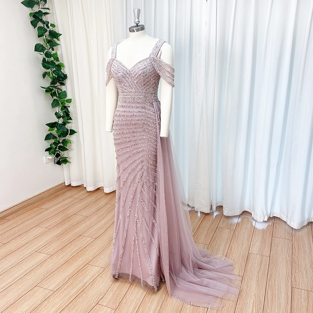 Vestido de noche de sirena hecho a mano con cuentas elegantes para mujer 2024 Dubai árabe largo Formal vestidos de fiesta de boda personalizados