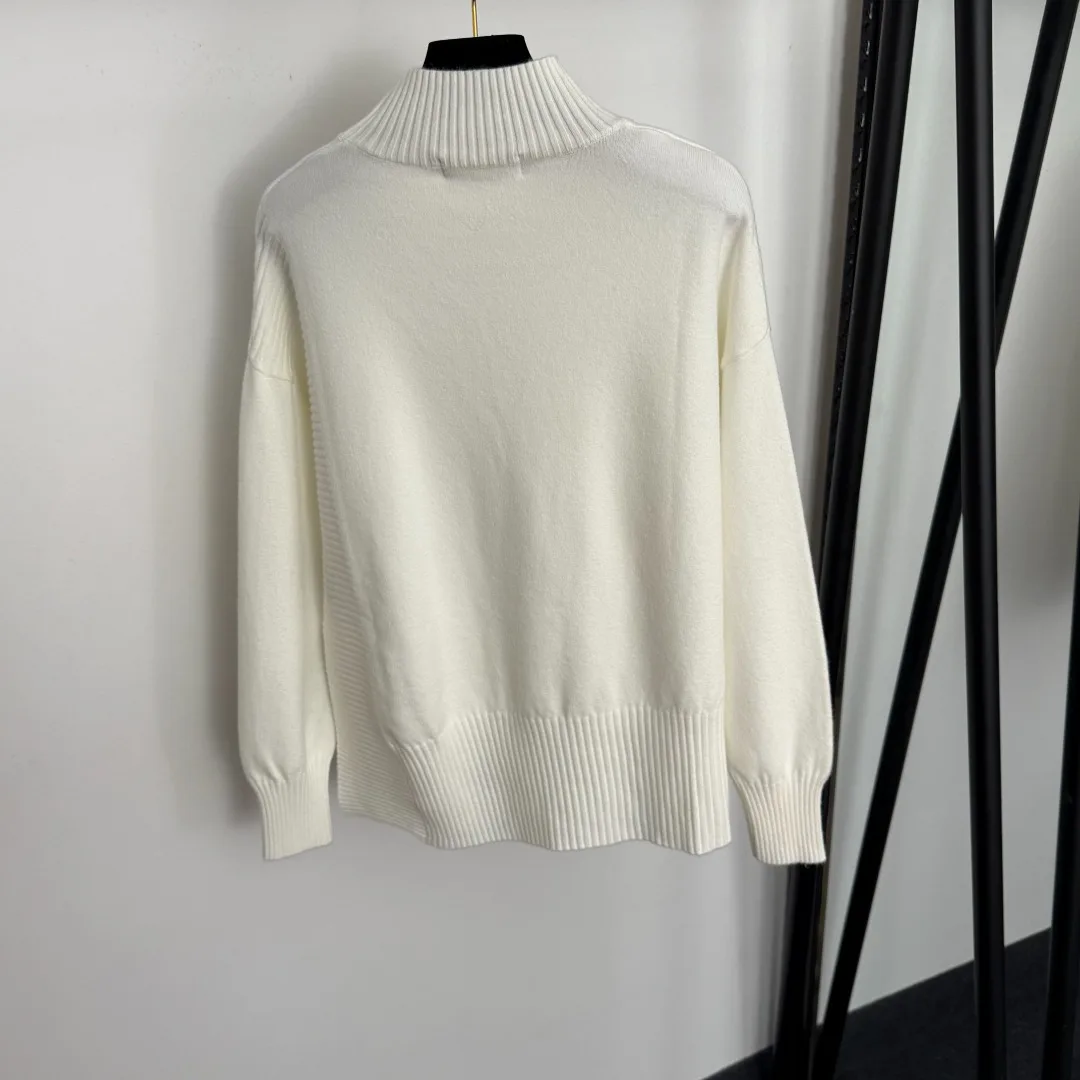 

25 Winter New Women's Two Piece Set High Collar High Quality Retro Sweater+Knitted Drawstring Pants Fashionable Set