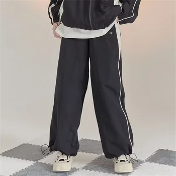 Women's Baggy Harajuku Parachute Cargo Pants 2 Women Baggy Harajuku Cargo Pants Streetwear Hip Hop Wide Leg Pant Parachute Sweatpants Techwear Joggers Oversized Y2K Trousers 2