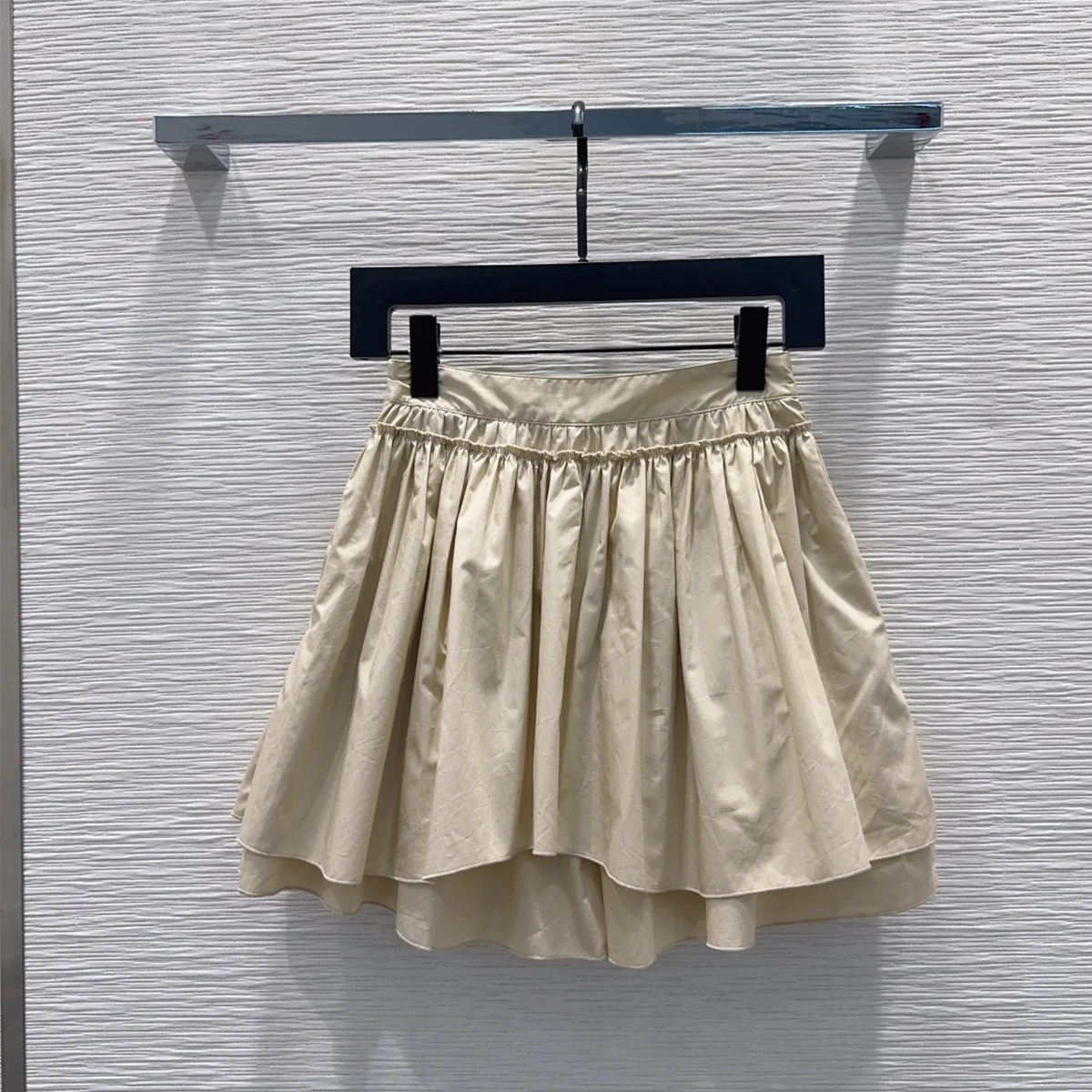 2026 high-quality new women's Korean style lace up high waisted pleated double-layer skirt--hb731