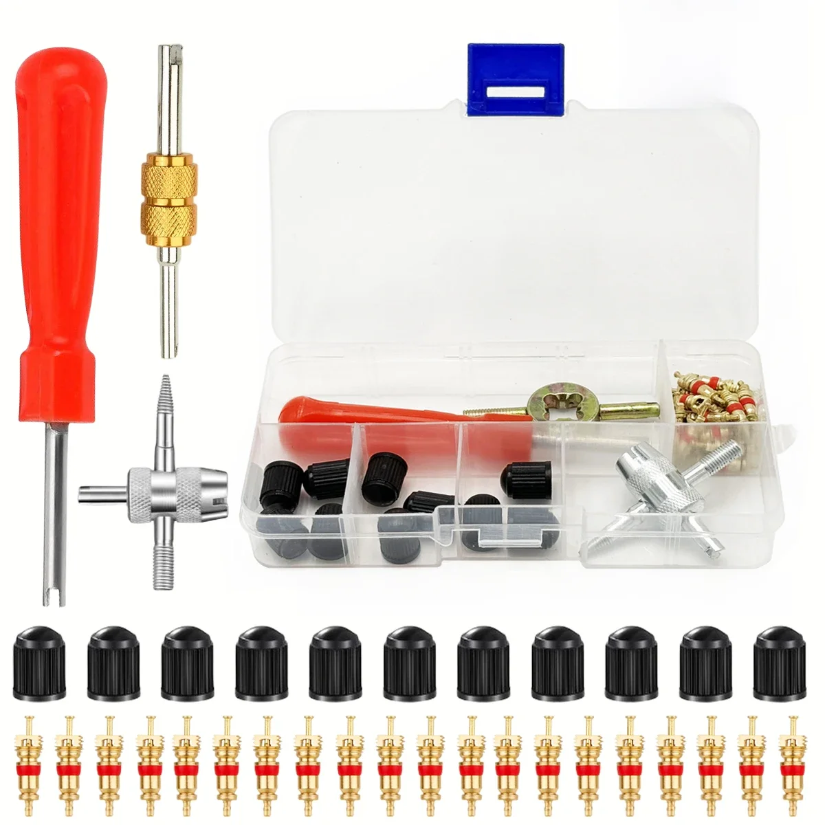 AliExpress Car Bicycle Slotted Handle Tire Valve Stem Core Remover Screwdriver Tire Repair Install Tool Kit Auto Motorcycle Accessories