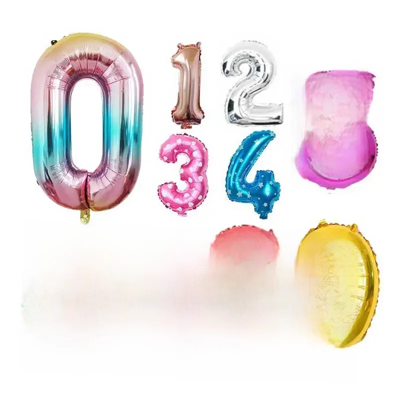 16 32-calowe foliowe balony numeryczne ślubne dekoracje na przyjęcie urodzinowe różowe złoto cyfrowy balon Globos artykuły na Baby Shower — zdjęcie 2