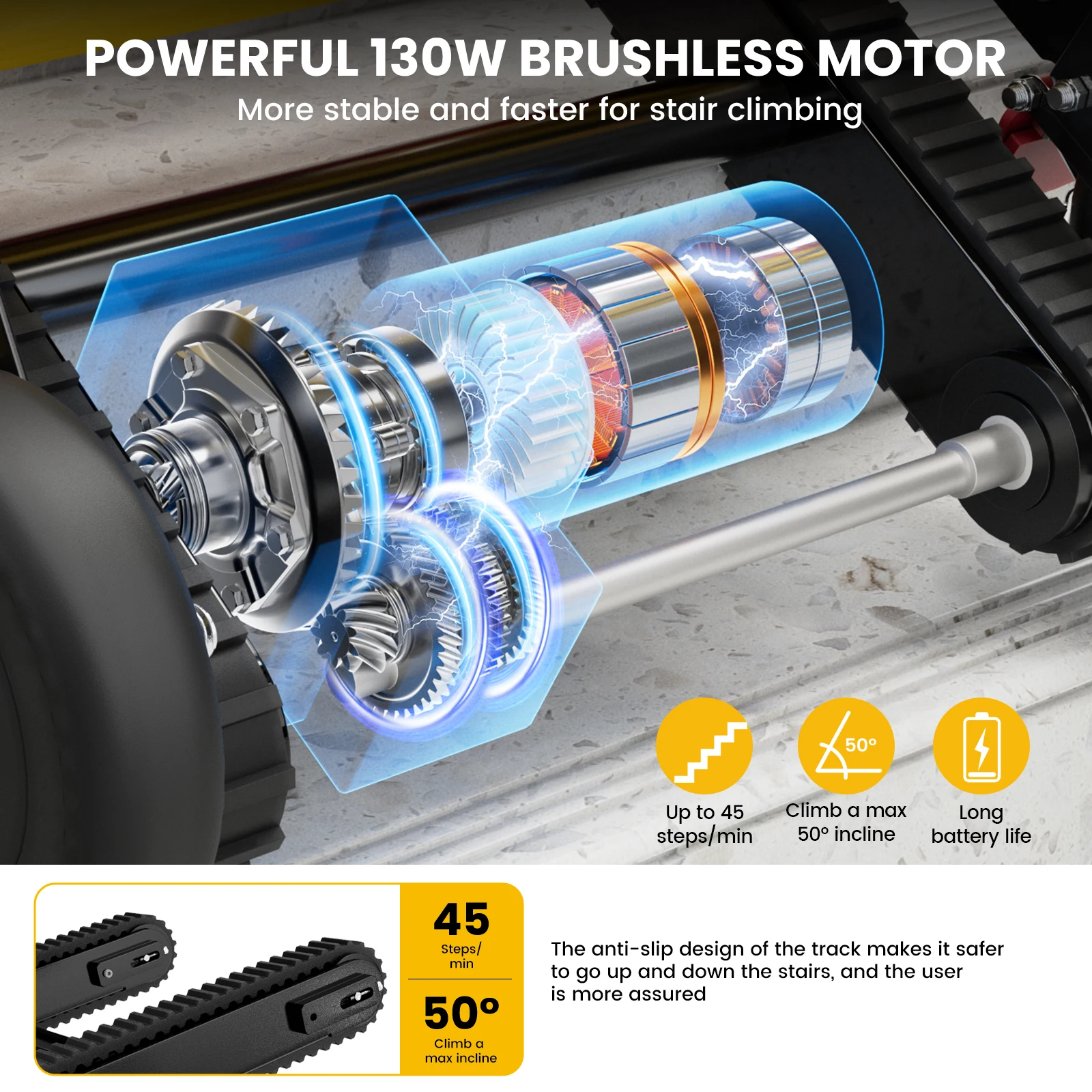 درج رفع بمحركات تسلق كرسي متحرك درج مصعد رفع المسار تسلق كرسي متحرك ماكس 440lb الحد مساعدة كرسي متحرك