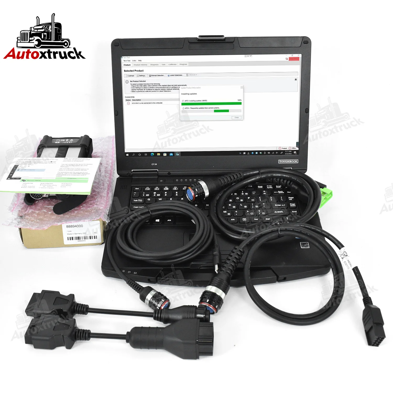 Premium Tech Tool 2.8.150 Genuine for Vocom II 88890400 Truck Excavator Vocom2 WIFI DEV2 Heavy duty CF54 Laptop Diagnostic tool