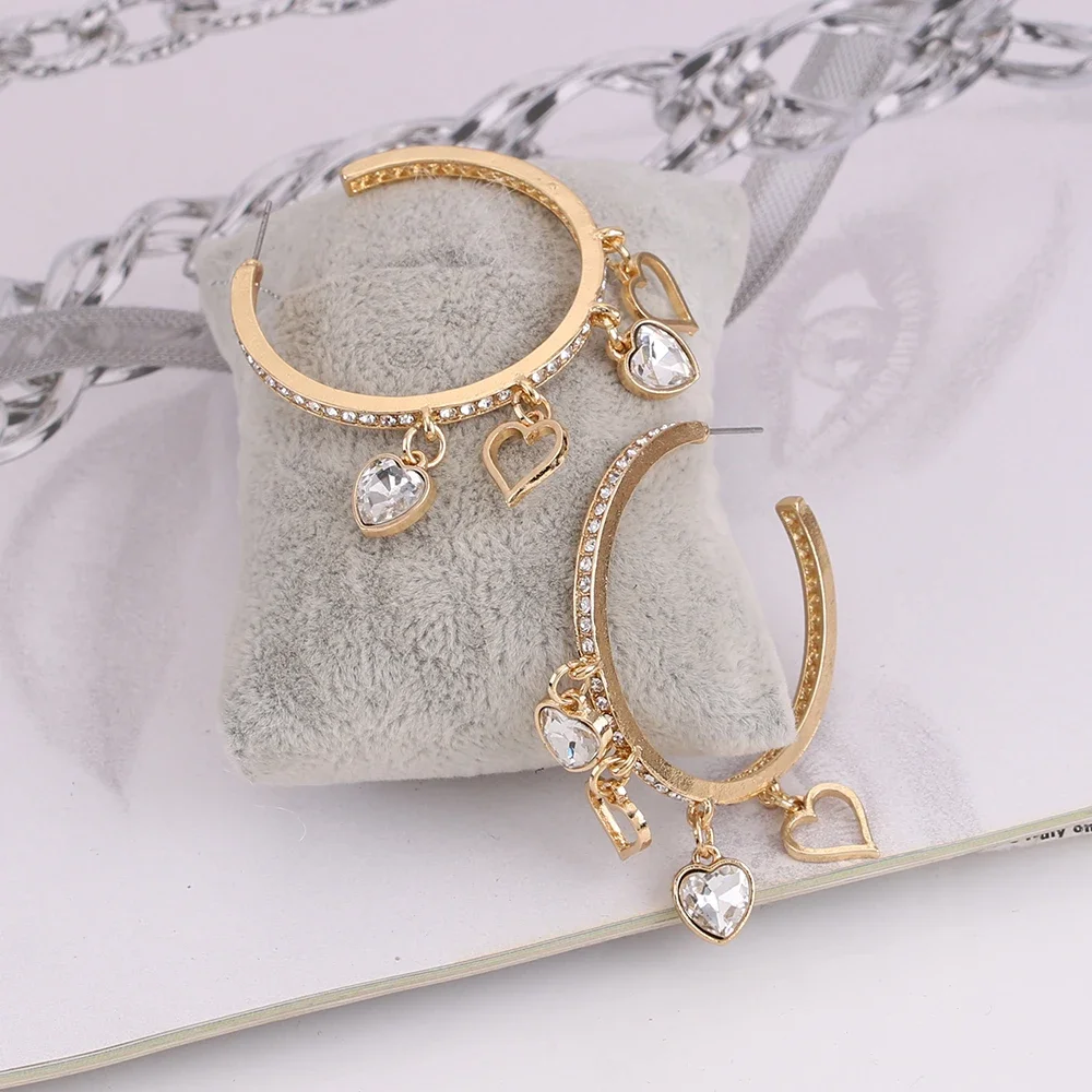 2026 Nieuwe Boheemse Kristallen Clip Oorbel voor Vrouwen Veelkleurige Hart pendientes Kleine Oorbel Bruids Bruiloft Oor Clip Sieraden Geschenken - afbeelding 2
