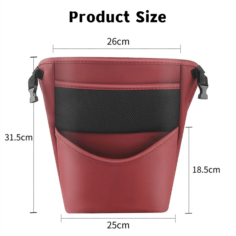 Car Seat Middle Hanger Storage Bag PU Leather Universal Car Seat Gap Organizer Hanging Handbag Holder Net Pocket Stowing Tidying