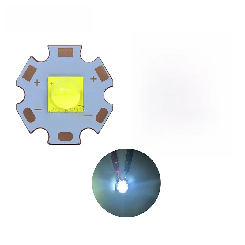 Epileds 7070 20W 12V 6V Led zastępuje MKR XHP70 XHP50 LED Emitter Cool White 6500K LED Diode Chip Light z 20mm miedzianą PCB — zdjęcie 2