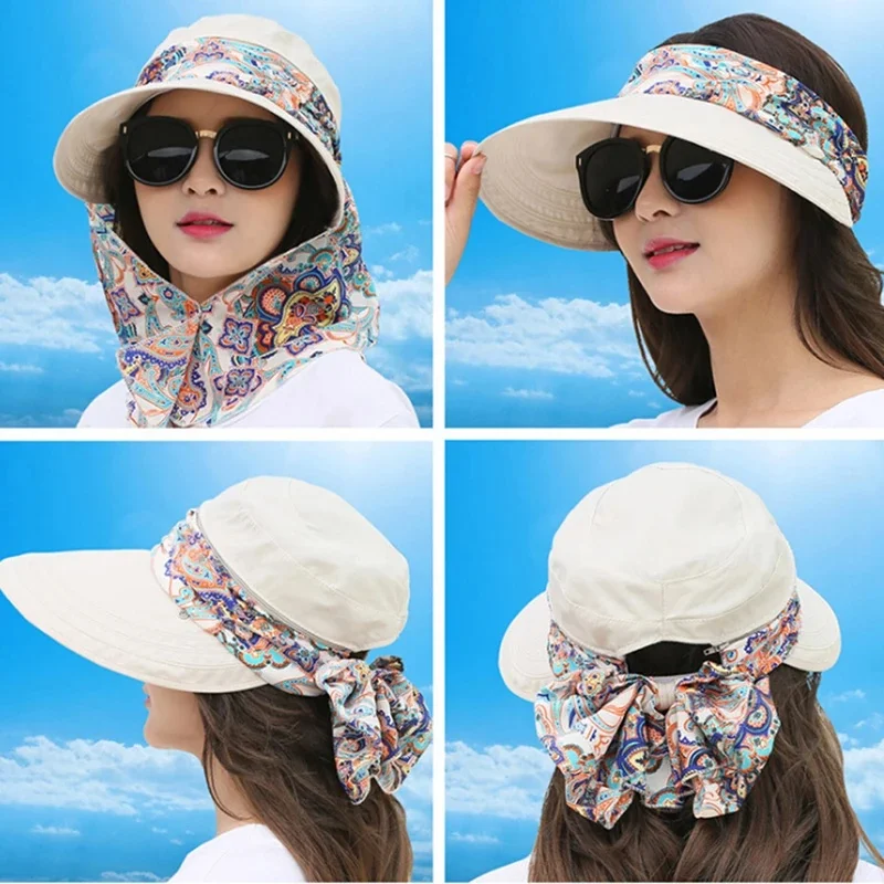 AliExpress NONE Women Anti-UV Sun Hat Face Protection Hats Foldable Wide Big Brim Summer Bucket Cap Outdoor Hunting Fishing Cap Fisherman Hat