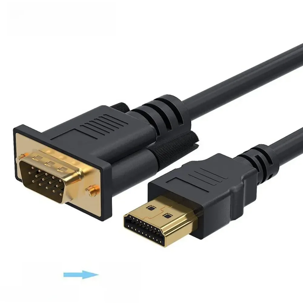 Hdmi-compatível com adaptador vga conector cabo conversor de linha 1.8m fhd 1920*1080p para desktop