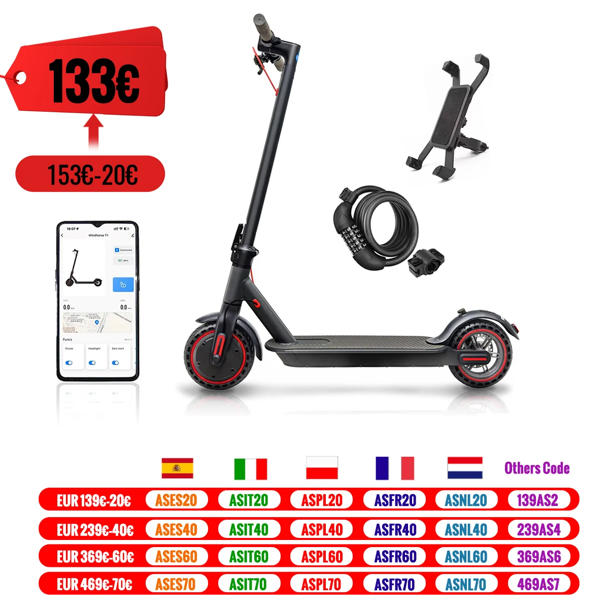 350W Folding Electric Scooter Aluminum Alloy  8.5