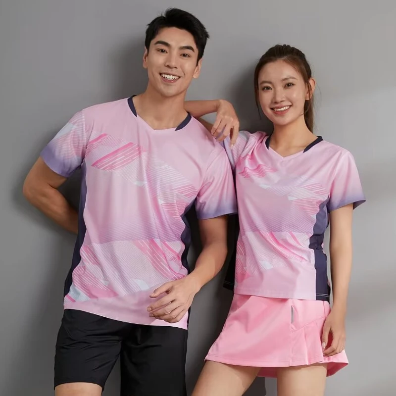 Table Tennis Jersey Men Women Short Sleeve Sport Tshirt 3D Print Badminton Clothes Couple Ping Pong Shirt 2024 Summer Designs