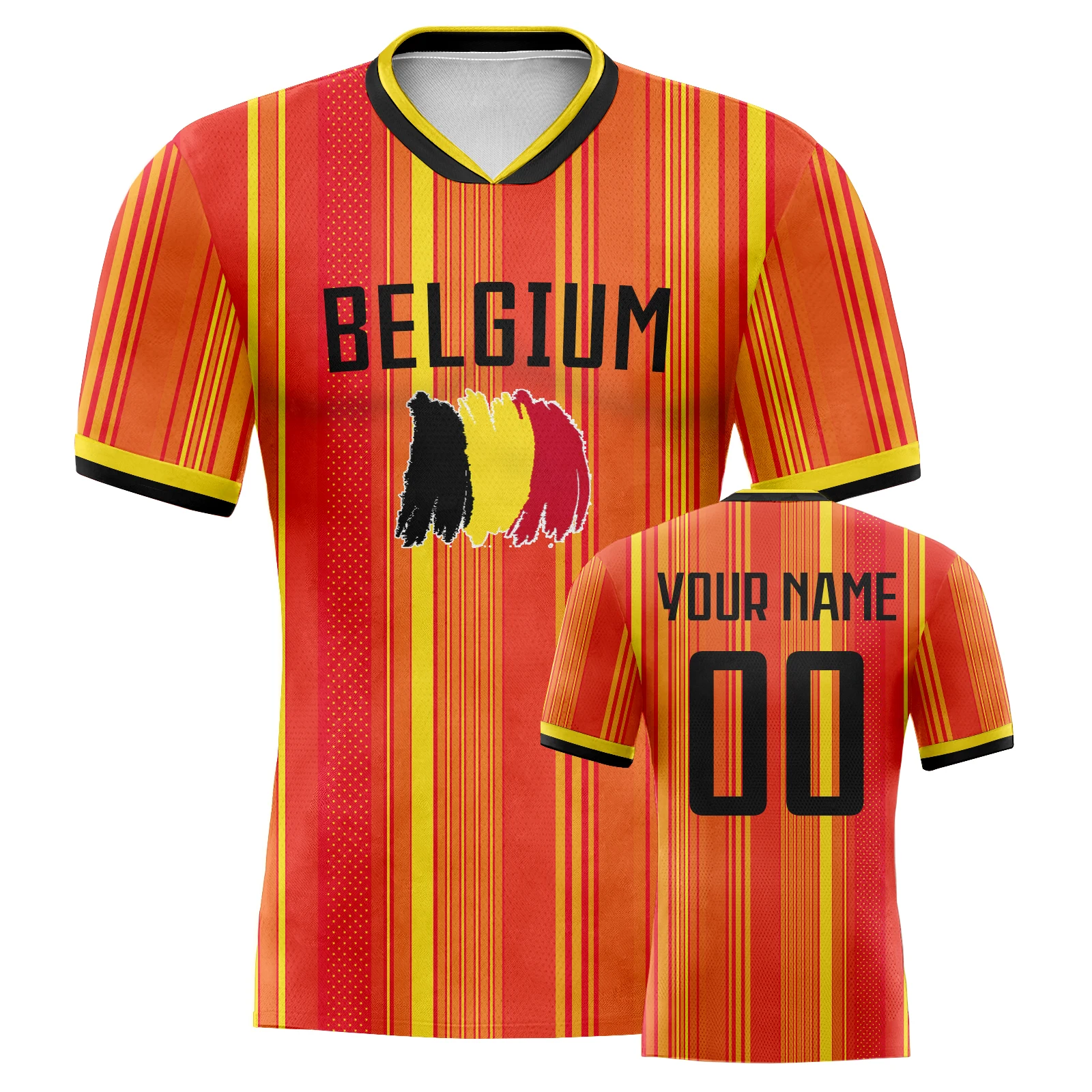 Custom Belgium Soccer Jersey Personalized Printed Name Number Football Team Shirt National Soccer Jerseys for Men Women Kids