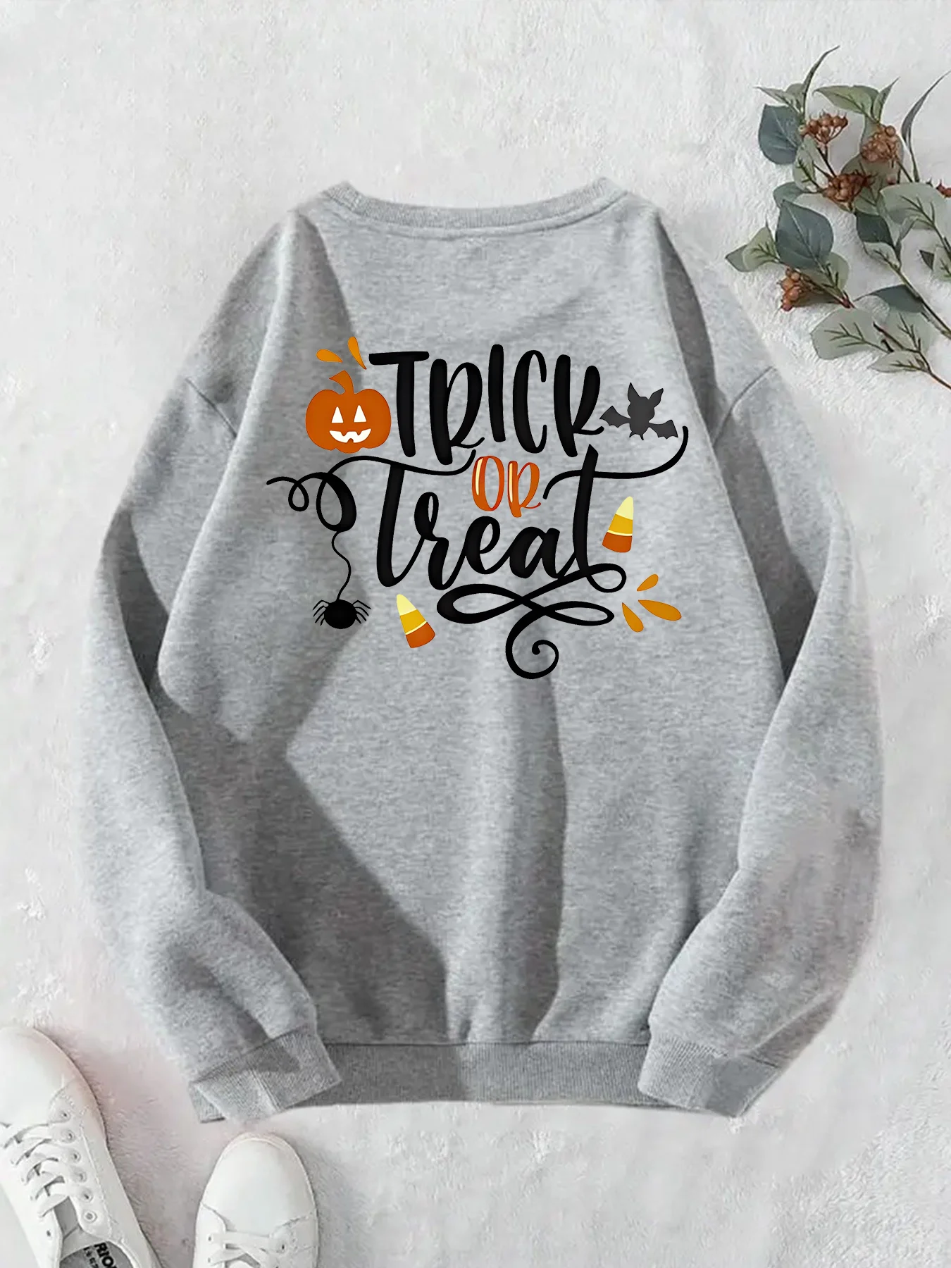 2024 Happy Halloween Trick Or Tseat Letter Print Casual Sweatshirts Streetwear Hiphop Fashion Funny Sports Hoodies