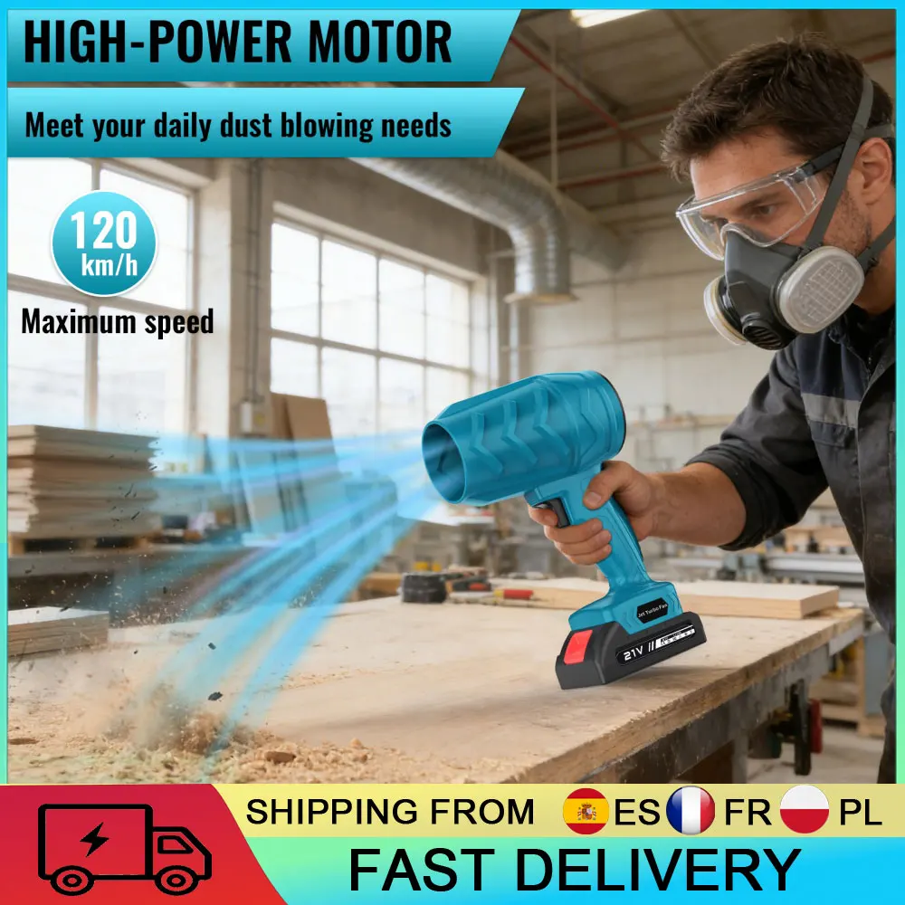 Souffleur d'air Turbo sans fil sans balais 36000RPM, dépoussiéreur électrique haute puissance, pour le nettoyage de voitures, d'ordinateurs et de maisons, compatible avec les batteries Makita 18V/21V
