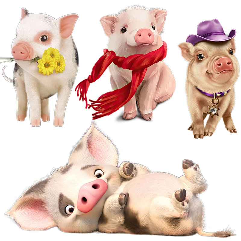 Three Ratels CF820 Cute pink small fragrant pig watercolor hand-painted cartoon sticker room decoration toilet Decal