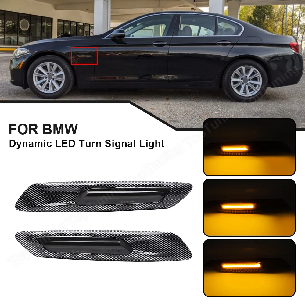 

Sequential Amber LED Side Marker Turn Signal Light Blinker For BMW 5-Series F10 Sedan 2011-2013 F11 Touring 2011-2013 528i 528i