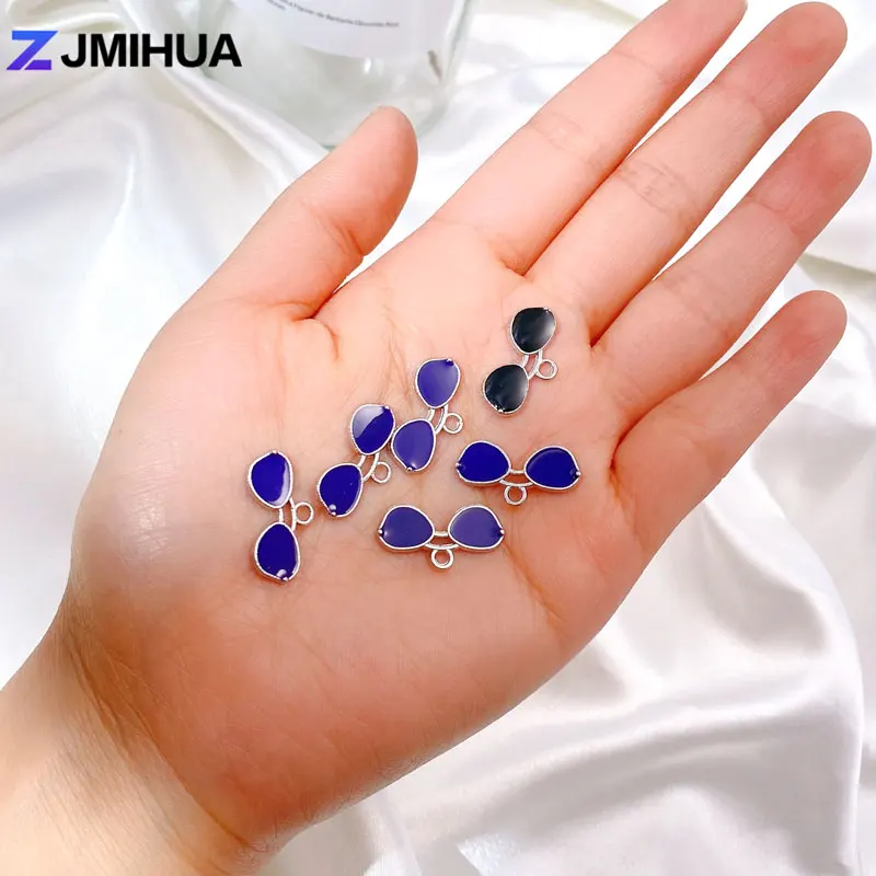 20pcs/lot Enamel Mini Sunglasses Charms For Jewelry Making Earrings Pendant Necklaces Bracelets DIY Handmade Accessories