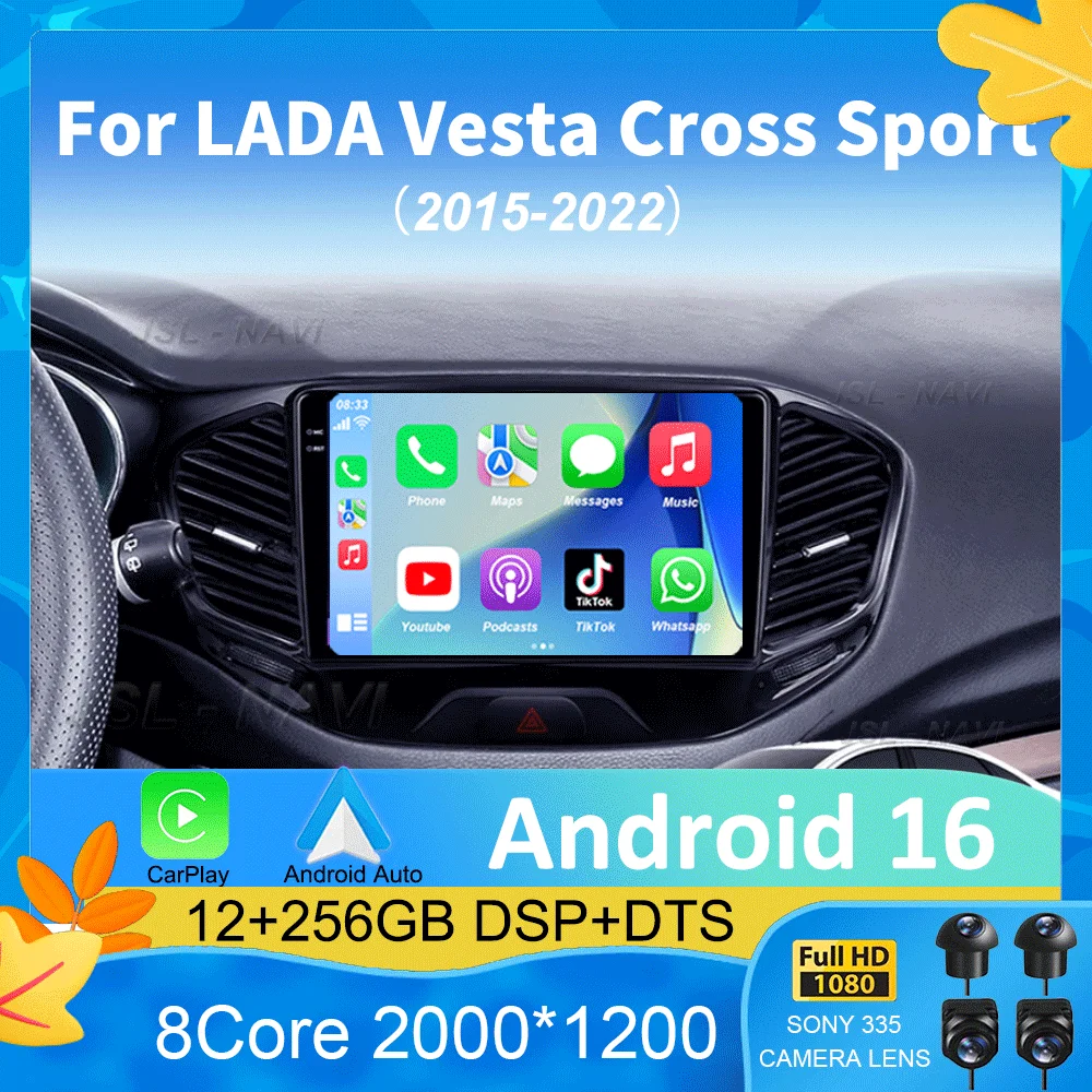 

Android 16 Car Radio For LADA Vesta Cross Sport 2015-2022 Multimedia Video Player Navigation stereo