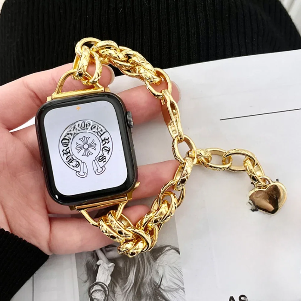 Luxus Ring Armband Armband Stahl armband für Apple Watch Ultra 2 Band 49mm 44mm 45mm für iwatch